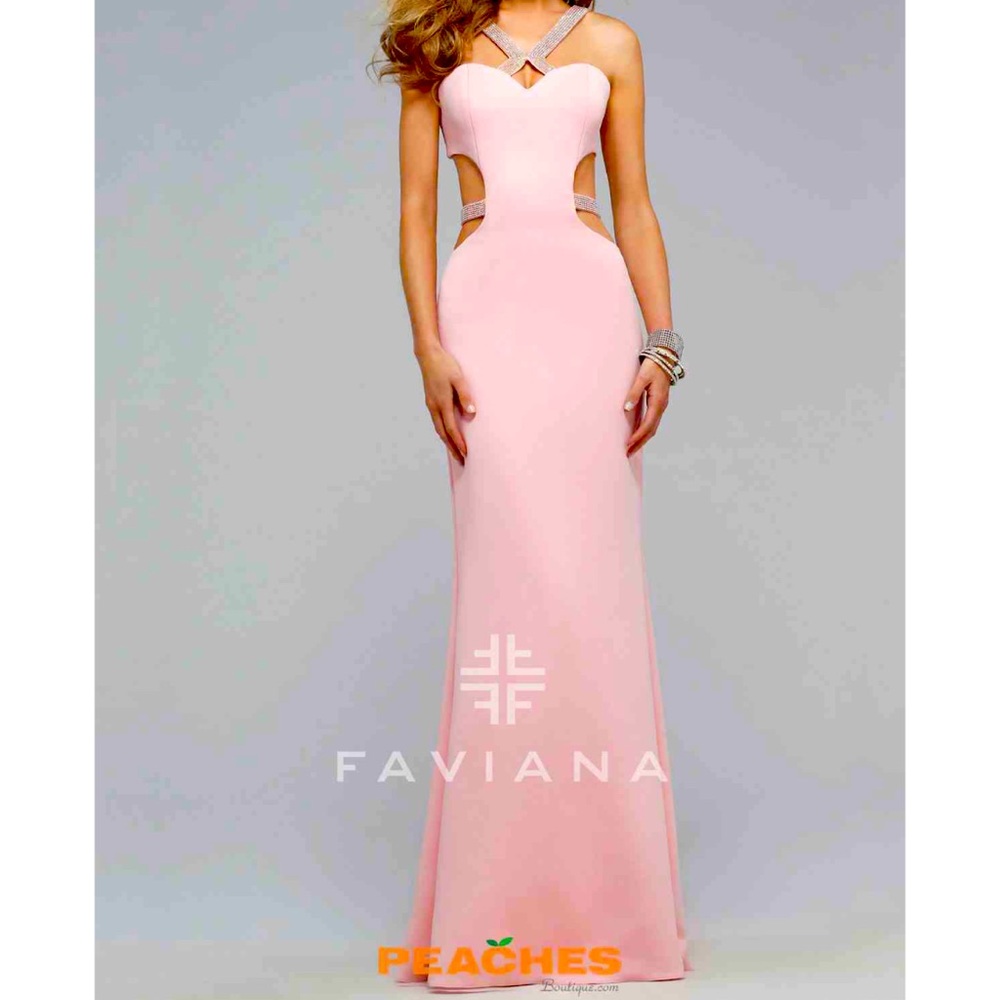 Faviana Pink Backless Dress - Picture 2 of 2